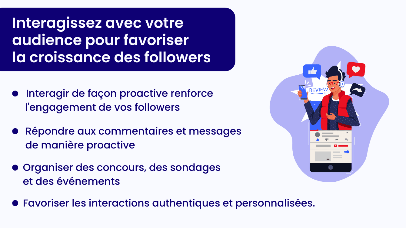 Interagissez avec votre audience pour favoriser la croissance des followers
