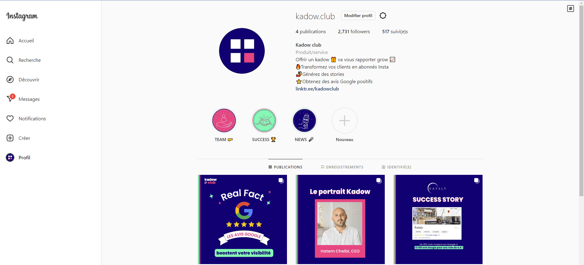 Feed Instagram Kadow Club
